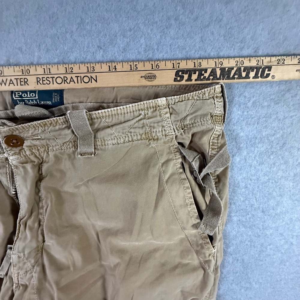 Vintage Polo Ralph Lauren Cargo Pants Mens 36x32 Tan Khaki Military Paratrooper - Picture 10 of 12